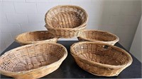 6 LARGE OVAL WICKER BASKETS