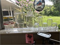 Various Clear Glass Decanters