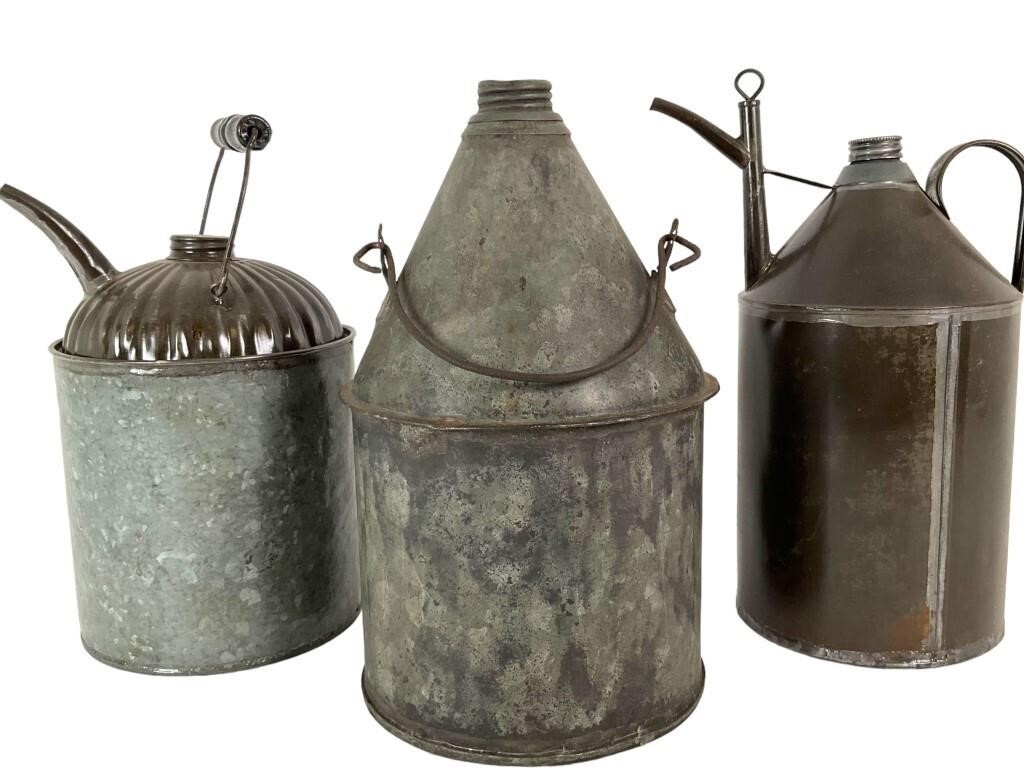 3 Vintage Oil / Fuel Cans