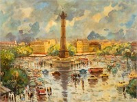 Impressionist Painting of Place de la Bastille.