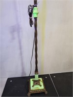 Cast Iron & Uranium Glass Floor Lamp Needs Wired