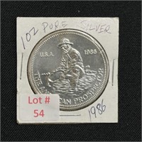 1986 "The American Prospector" 1oz Fine Silver