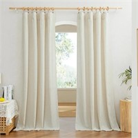 NICETOWN Natural Linen Curtains 84-inch Length 55"