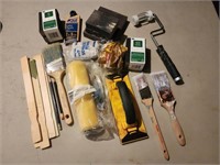 Sandpaper and painting supplies