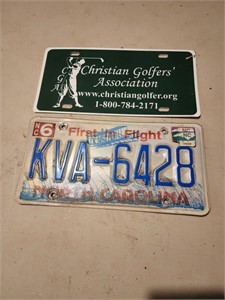 NC license plate and christian golfers plate