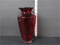 LARGE 9.5"H RED ART GLASS VASE