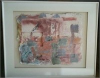 Framed Abstract Picture, Approx. 36 1/4"×30 1/4"