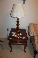 side table and lamp and trinkets LR