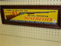 Framed Adv. Ad-Winchester 22 Cal Repeater Rifle