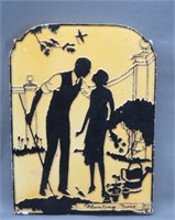 Vintage "Planting Time" Ceramic Silhouette Plaque