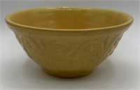 Yellow Ware Molded Embossed Mixing Bowl