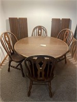 Wooden Table with Formica top w/4 Chairs