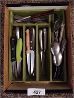 Flatware Tray w/ Assorted Knives & Other