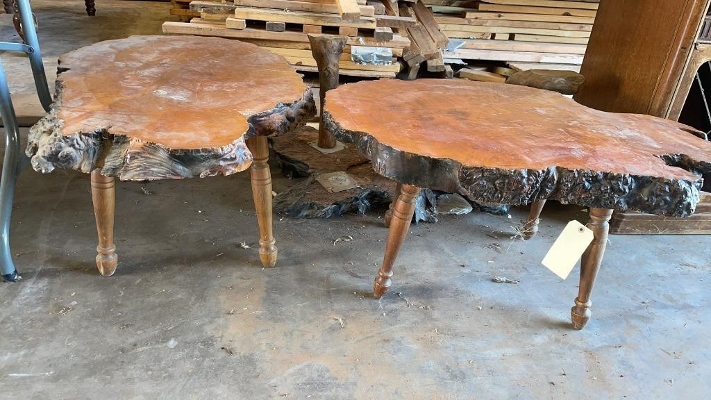 3 Wood Tables- 1 has two legs needing repairs