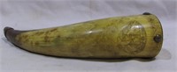 Dated 1848 engraved powder horn with a nautical