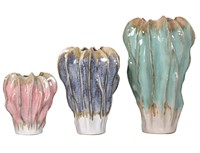 Set of 3 Multicolor Vases
