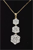 10kt Yellow Gold Large Diamond Necklace