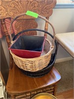 Wicker Baskets & Garbage Pail