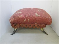 Horn Legged Foot Stool Reupholstered in 1957