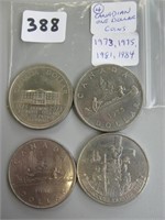 4 Canadian One Dollar Coins(1973,1975,1981,1984)