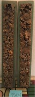 X - 2 VINTAGE CARVED ART PANELS 14"L EA (B24)