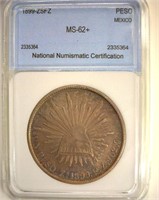 1899-ZSFZ Peso NNC MS62+ Mexico
