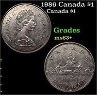 1986 Canada $1 Canada Dollar 1 Grades Select+ Unc