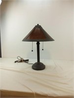 LAMP WITH STAINED GLASS SHADE