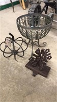 IRON PLANTER, CANDLE HOLDER, MISC