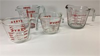 3  Pyrex Measuring  Cups & One Anchor
