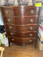 5 DRAWER VINTAGE WOOD DRESSER 35 IN X 20 IN X 48.5