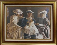 M. BYERS CANVAS LITHOGRAPH THE FOURTH GENERATION