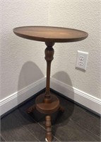 Vintage Rustic Solid Turned Wood Round Table