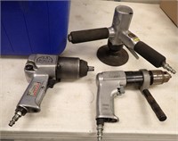 (3) MAC PNEUMATIC TOOLS - DRILL, IMPACT, BUFFER