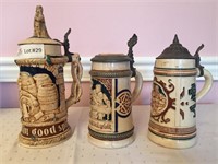 3 Pottery stein - Germany "I'm All Alone But In