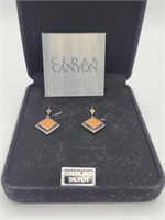 Sterling Cedar Canyon  Pierced Earrings Tw 5.5g