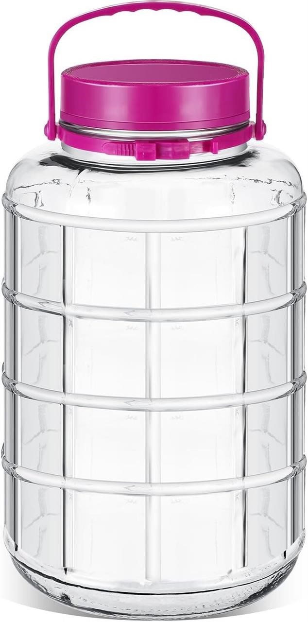 1.32 Gal Glass Jar with Lid and Handle