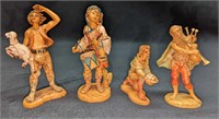 4 Vintage Italian Fontanini Nativity Figurines