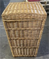 (O) Wicker Laundry Basket 21” x 18” x 28”