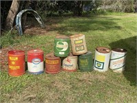 Assorted oil drums