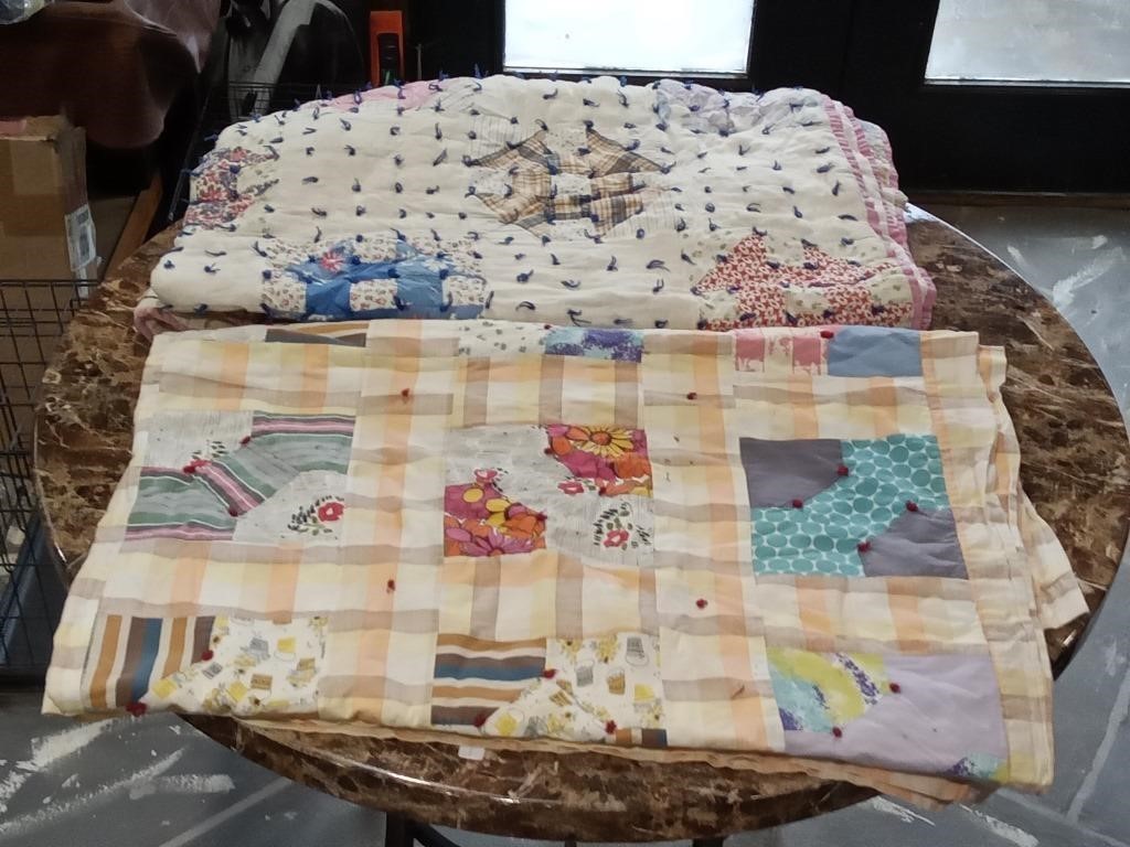 2 vtg tack quilts