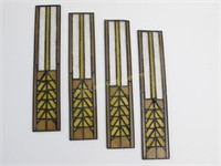 Four Small Pieces Of Leaded Glass
