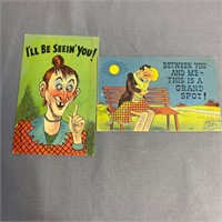 Vintage Cartoon Postcards, Unused, Lot of 2