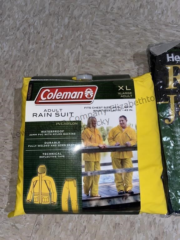 Coleman adult rainsuit size extra large, heavy