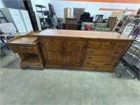 Knotty Pine Continental Dresser & End Tables.