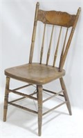 Carved Spindle Back Chair - 36" x 16" x 16"