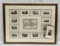 Framed Collection Engravings & A Map From The Excu