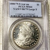 1880/79-S Morgan Silver Dollar PCGS - MS64 LRG S