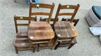 (5) childrens wooden chairs: 10’’ high