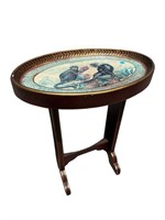 MONKEY DECORATED OVAL TABLE